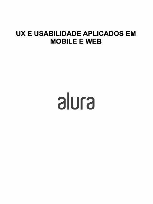 Capa de UX e Usabilidade Aplicados em Mobile e Web